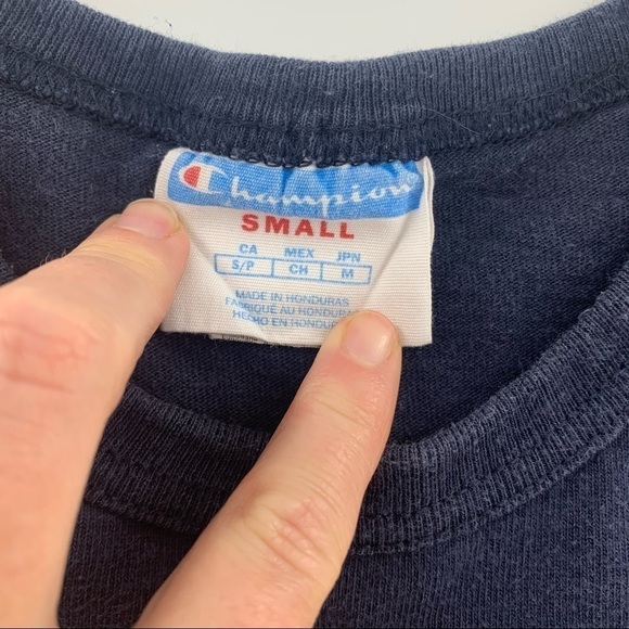 VTG 90s Champion Brand Big C Logo Short Sleeve Tee - Picture 9 of 14